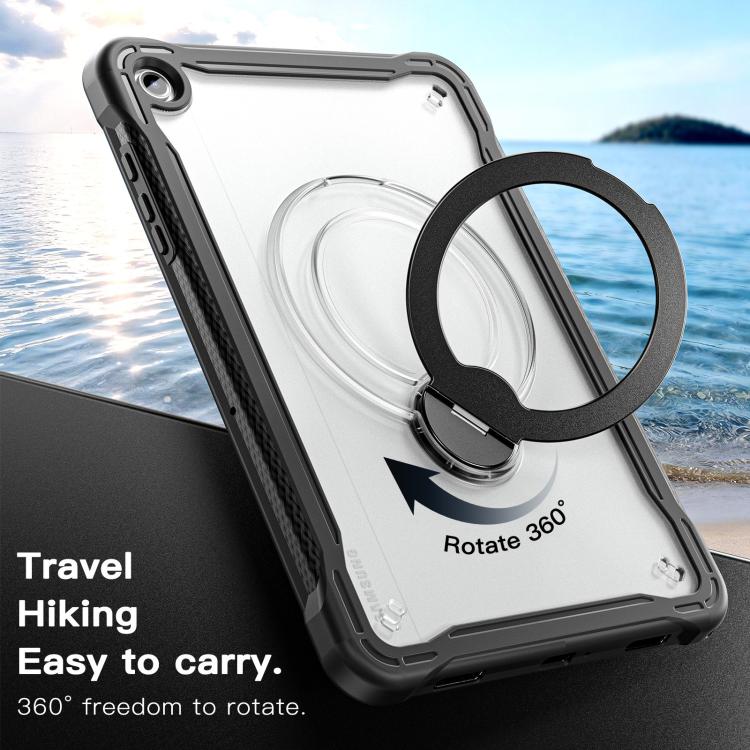 For Samsung Galaxy A9+ Powerful Sailor Metal Holder Hybrid Tablet Case with Strap & Glass Film