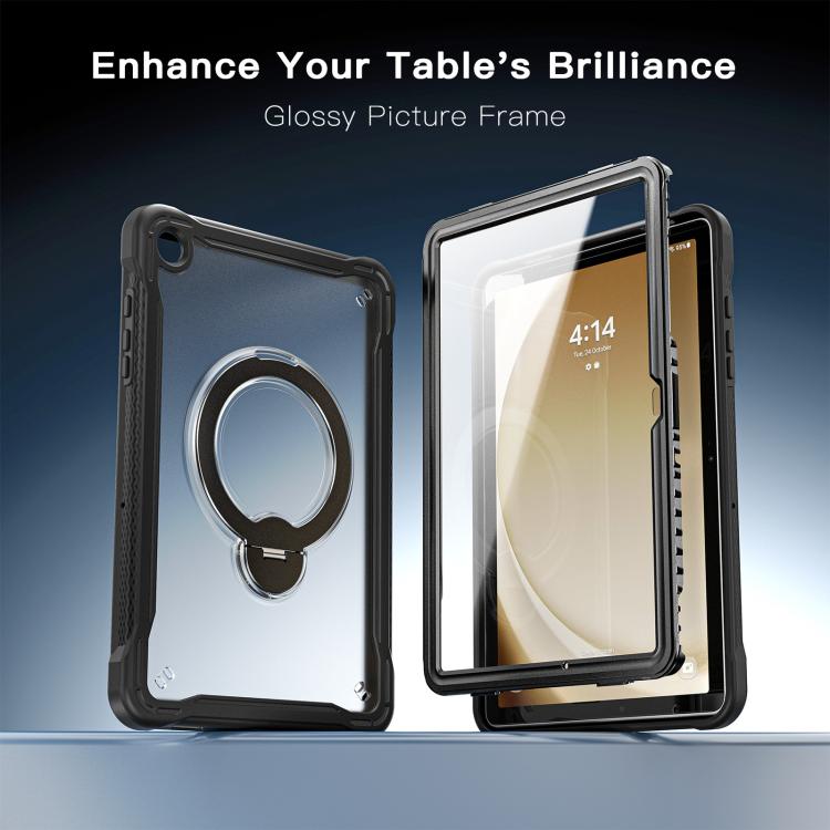 For Samsung Galaxy A9+ Powerful Sailor Metal Holder Hybrid Tablet Case with Strap & Glass Film