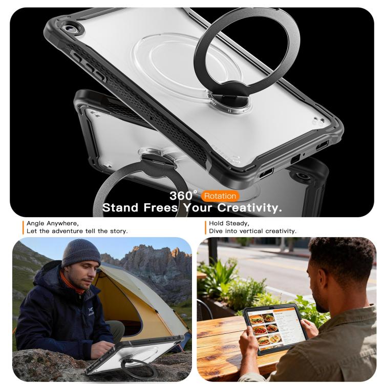 For Samsung Galaxy A9+ Powerful Sailor Metal Holder Hybrid Tablet Case with Strap & Glass Film