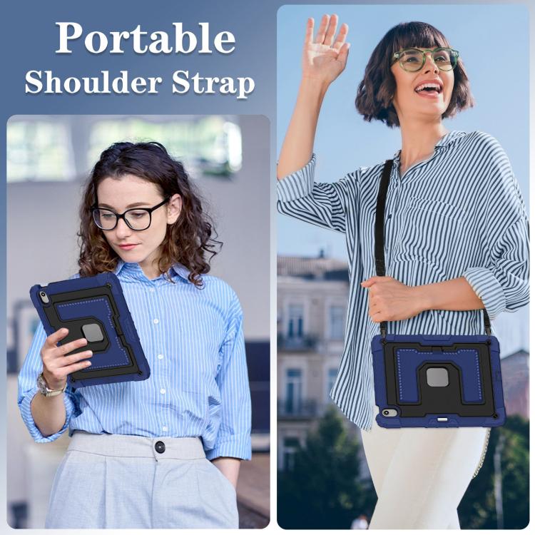 For iPad Air 13 2026 / 2025 / 2024 Big Holder Silicone Hydric PC Tablet Case with Shoulder Strap