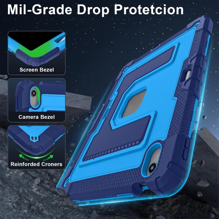 For iPad Air 13 2026 / 2025 / 2024 Big Holder Silicone Hydric PC Tablet Case with Shoulder Strap