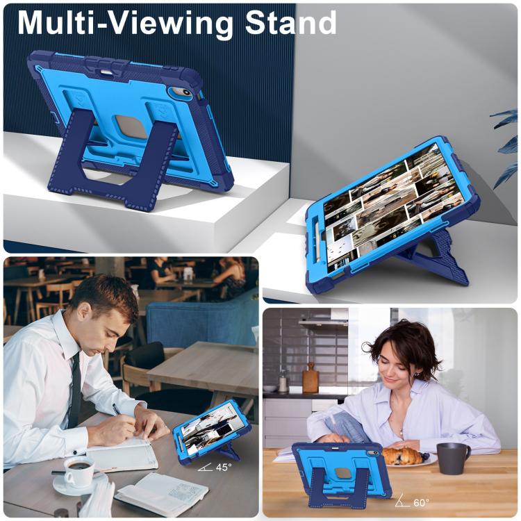 For iPad Air 13 2026 / 2025 / 2024 Big Holder Silicone Hydric PC Tablet Case with Shoulder Strap