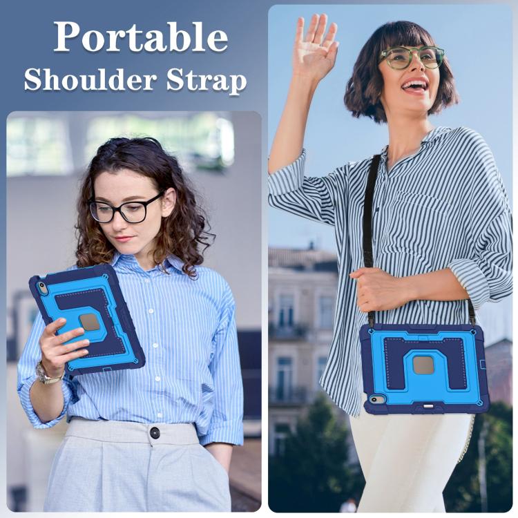 For iPad Air 13 2026 / 2025 / 2024 Big Holder Silicone Hydric PC Tablet Case with Shoulder Strap