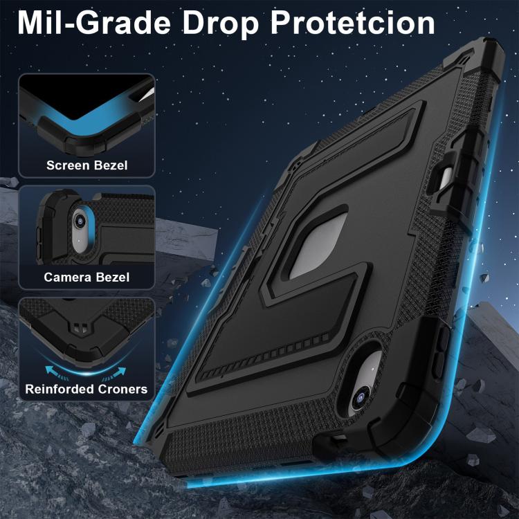 For iPad Air 13 2026 / 2025 / 2024 Big Holder Silicone Hydric PC Tablet Case with Shoulder Strap