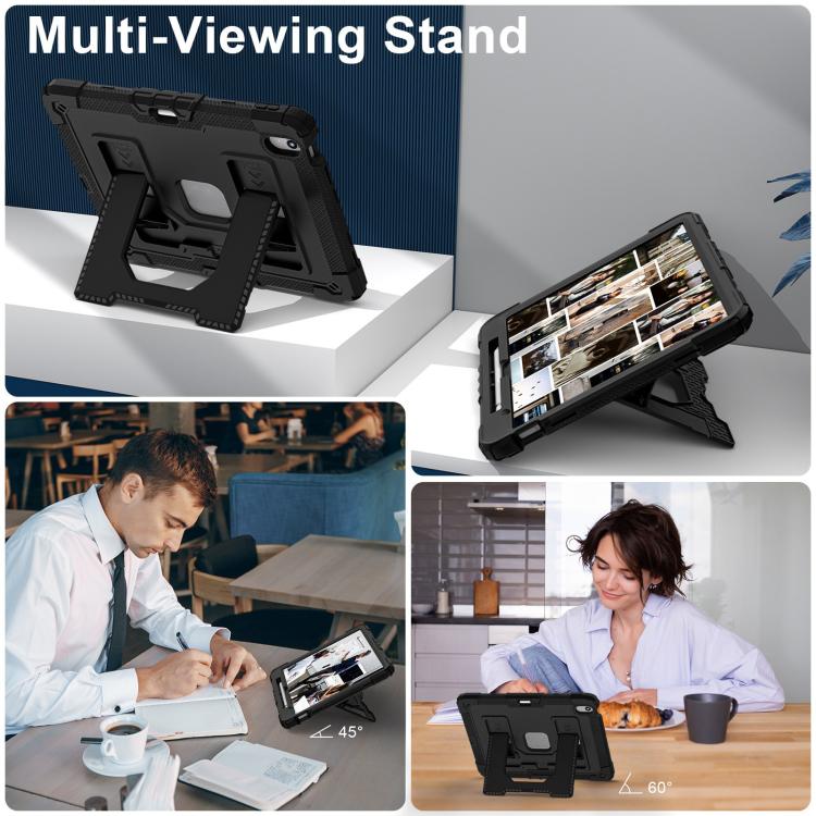 For iPad Air 13 2026 / 2025 / 2024 Big Holder Silicone Hydric PC Tablet Case with Shoulder Strap