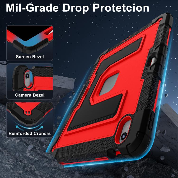 For iPad Air 13 2026 / 2025 / 2024 Big Holder Silicone Hydric PC Tablet Case with Shoulder Strap
