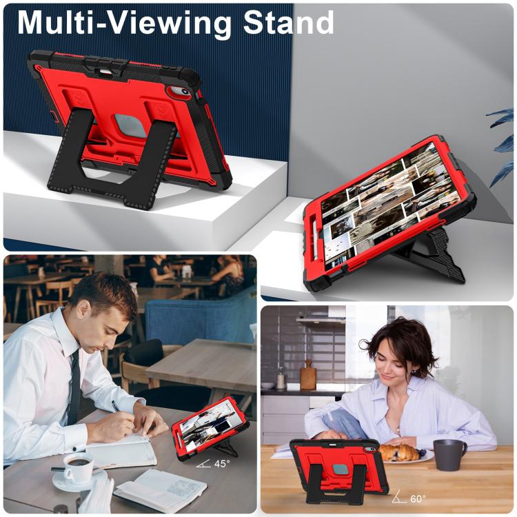 For iPad Air 13 2026 / 2025 / 2024 Big Holder Silicone Hydric PC Tablet Case with Shoulder Strap