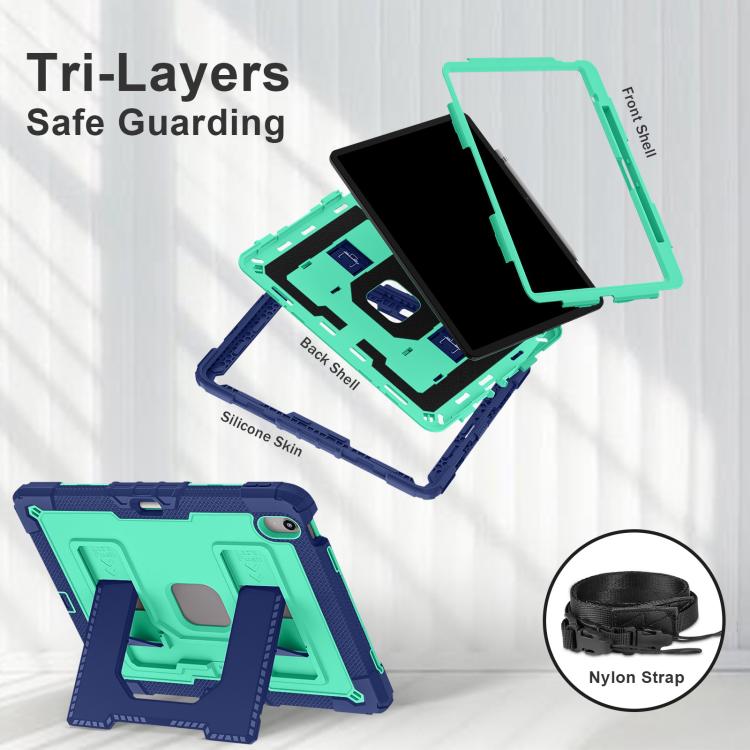 For iPad Air 13 2026 / 2025 / 2024 Big Holder Silicone Hydric PC Tablet Case with Shoulder Strap