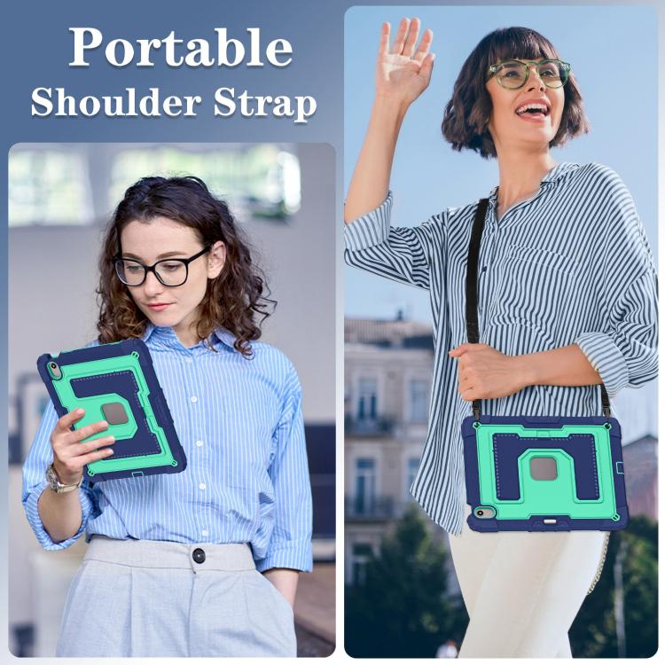 For iPad Air 13 2026 / 2025 / 2024 Big Holder Silicone Hydric PC Tablet Case with Shoulder Strap