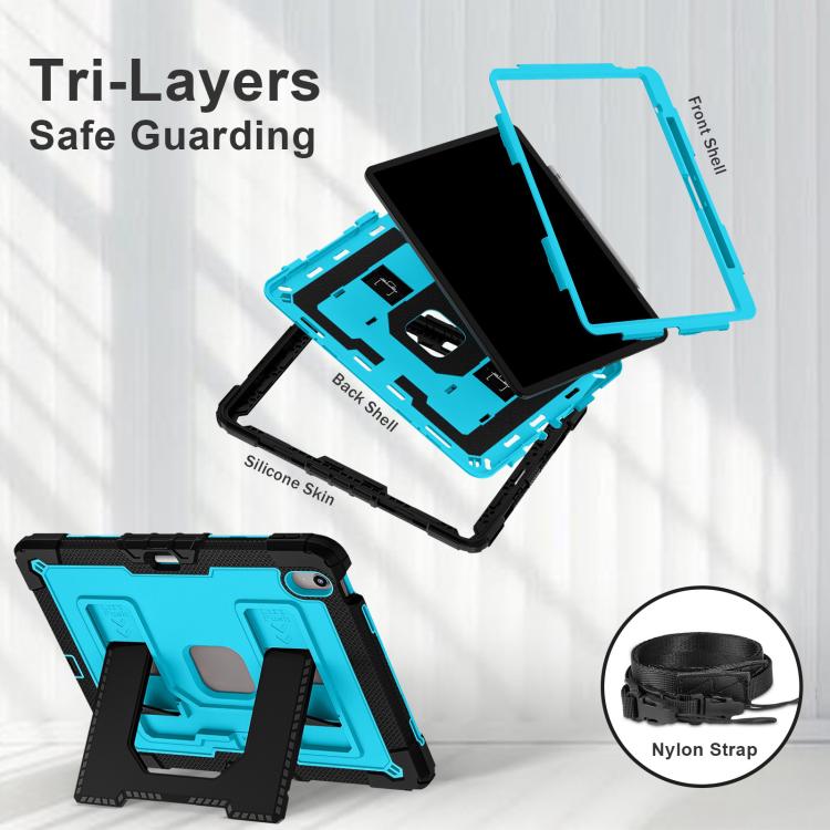 For iPad Air 13 2026 / 2025 / 2024 Big Holder Silicone Hydric PC Tablet Case with Shoulder Strap