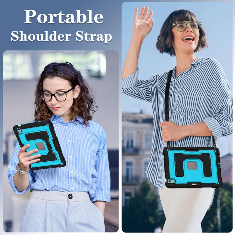For iPad Air 13 2026 / 2025 / 2024 Big Holder Silicone Hydric PC Tablet Case with Shoulder Strap