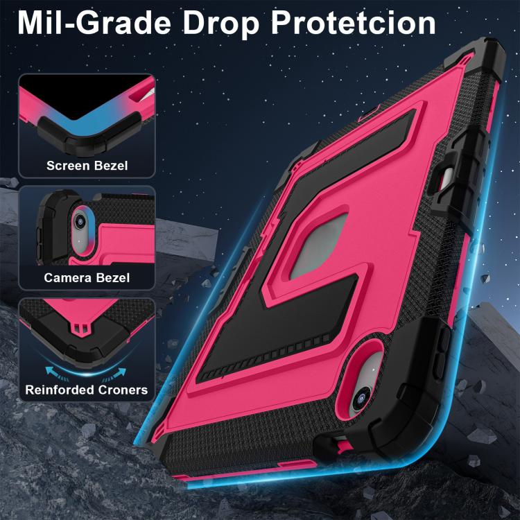 For iPad Air 13 2026 / 2025 / 2024 Big Holder Silicone Hydric PC Tablet Case with Shoulder Strap