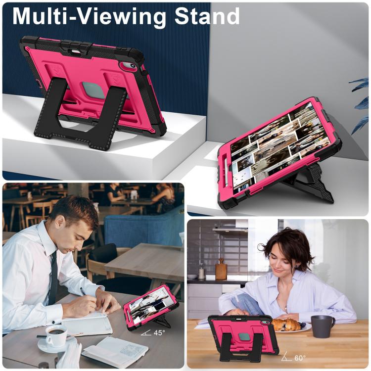For iPad Air 13 2026 / 2025 / 2024 Big Holder Silicone Hydric PC Tablet Case with Shoulder Strap