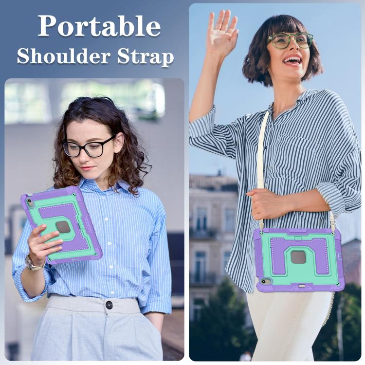 For iPad Air 13 2026 / 2025 / 2024 Big Holder Silicone Hydric PC Tablet Case with Shoulder Strap
