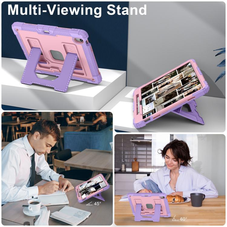 For iPad Air 13 2026 / 2025 / 2024 Big Holder Silicone Hydric PC Tablet Case with Shoulder Strap