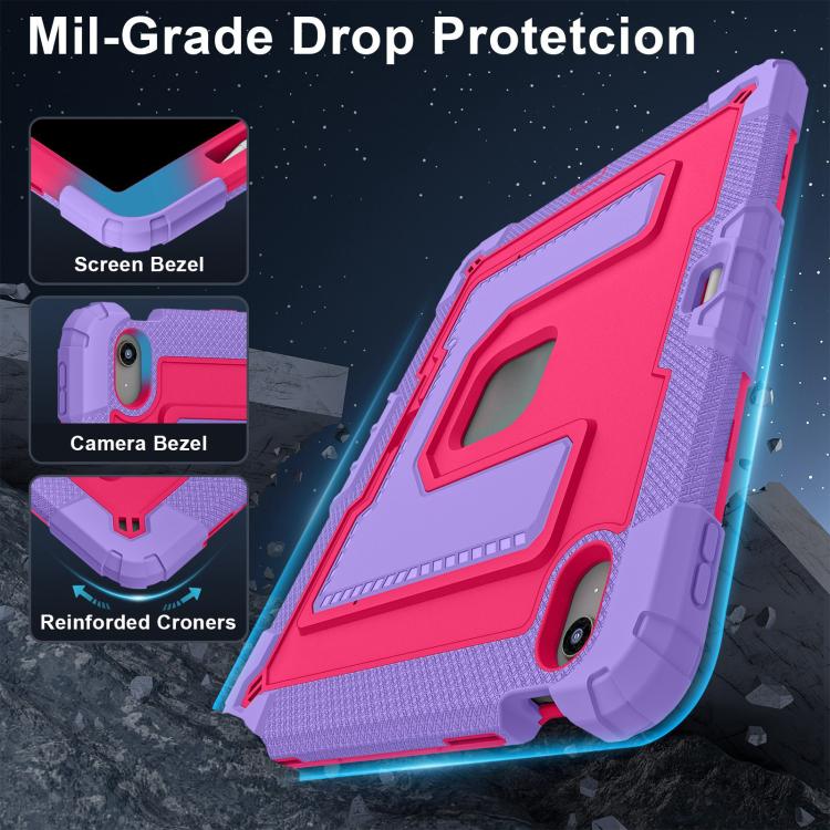 For iPad Air 13 2026 / 2025 / 2024 Big Holder Silicone Hydric PC Tablet Case with Shoulder Strap