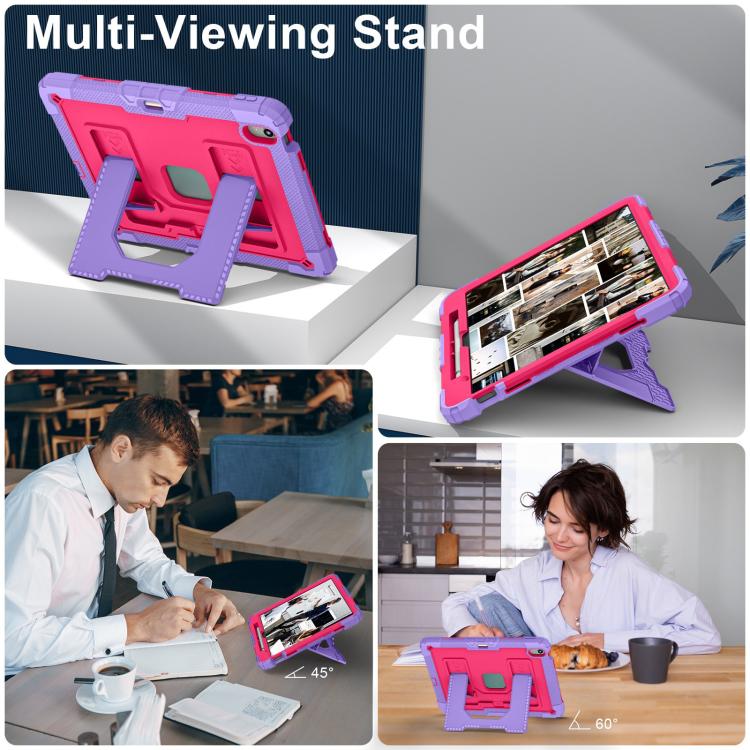 For iPad Air 13 2026 / 2025 / 2024 Big Holder Silicone Hydric PC Tablet Case with Shoulder Strap