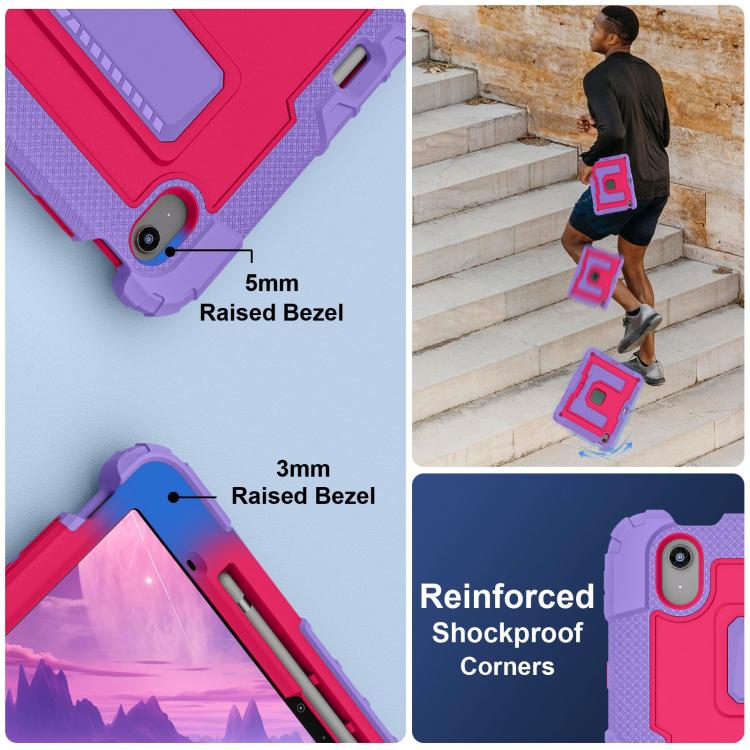 For iPad Air 13 2026 / 2025 / 2024 Big Holder Silicone Hydric PC Tablet Case with Shoulder Strap