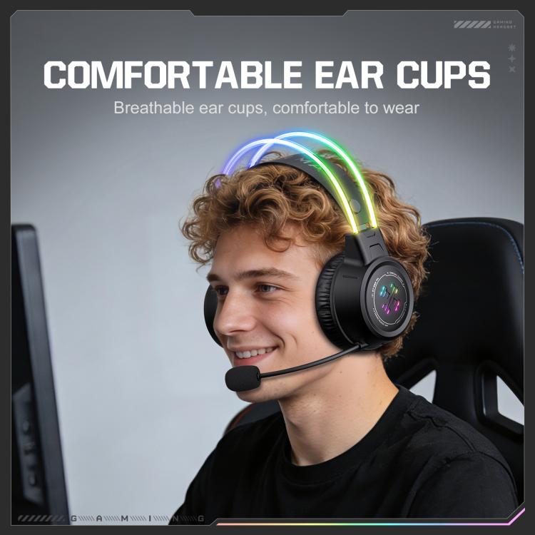 ONIKUMA GT889 Tri-mode RGB Bluetooth 2.4G Wired Gaming Headset - Black