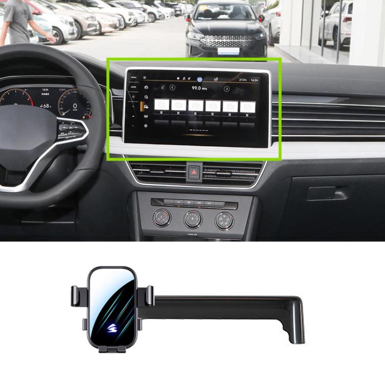 For Volkswagen TAYRON 23-25 12 inch Car Screen Phone Holder Mount with Extension Arm - Black