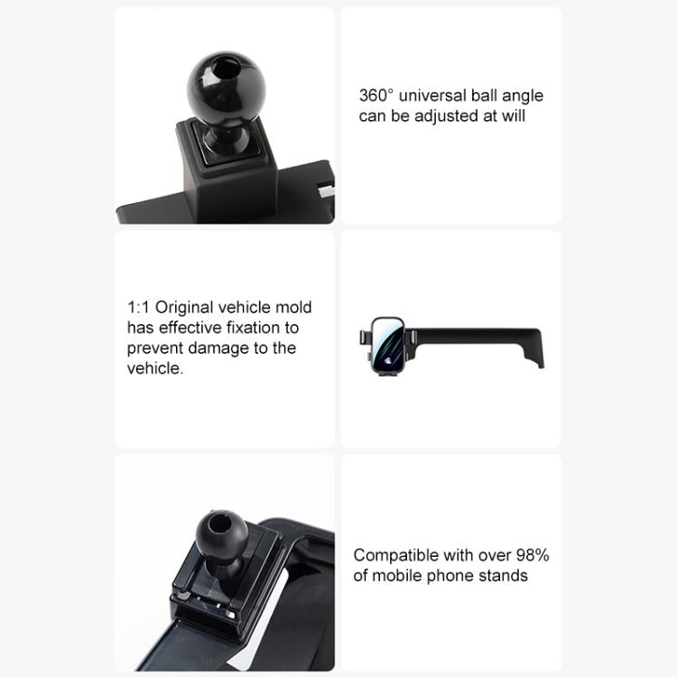 For Volkswagen Tiguan L Pro 24-25 15 inch Car Screen Phone Holder Mount with Extension Arm - Black