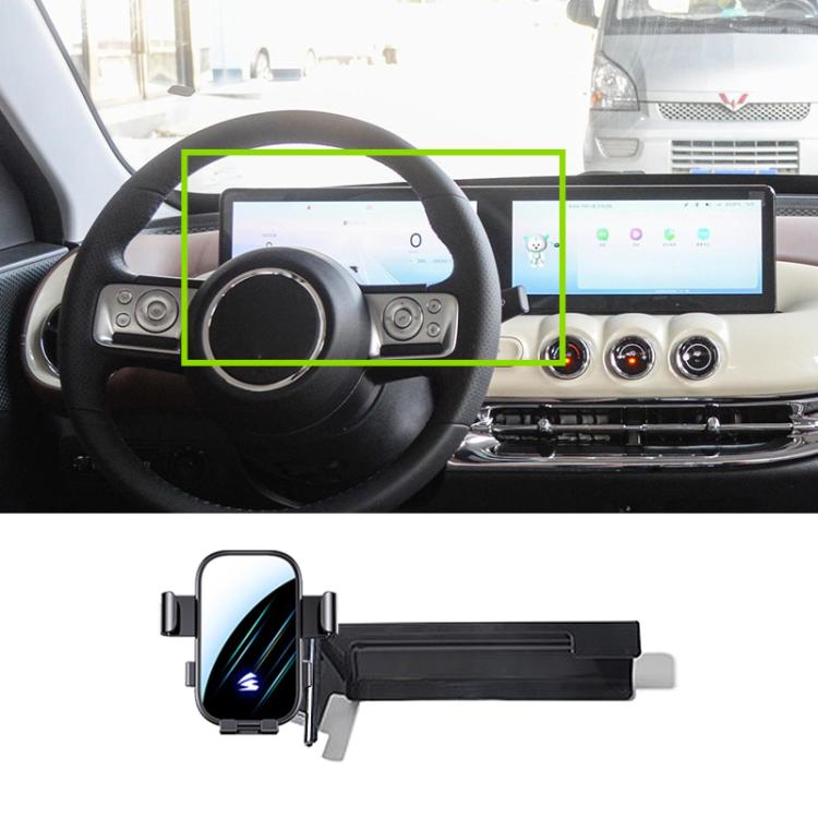 For SGMW Bingo Enjoy 2023 Car Screen Phone Holder Mount with Extension Arm - Black