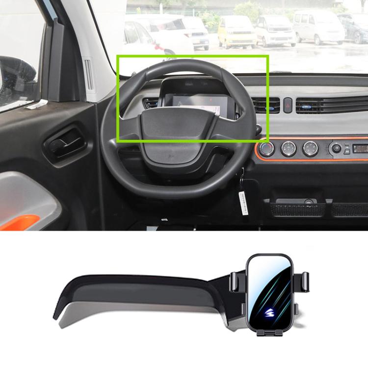 For SGMW Hongguang mini 20-22 Car Screen Phone Holder Mount with Extension Arm - Black