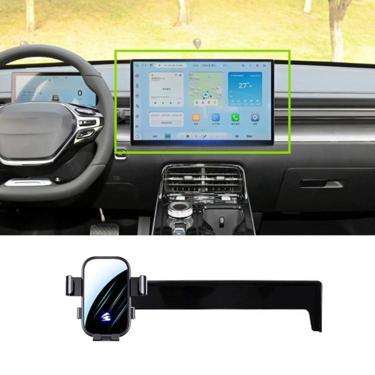For SGMW Starlight 23-25 15.6 inch Car Screen Phone Holder Mount with Extension Arm - Black