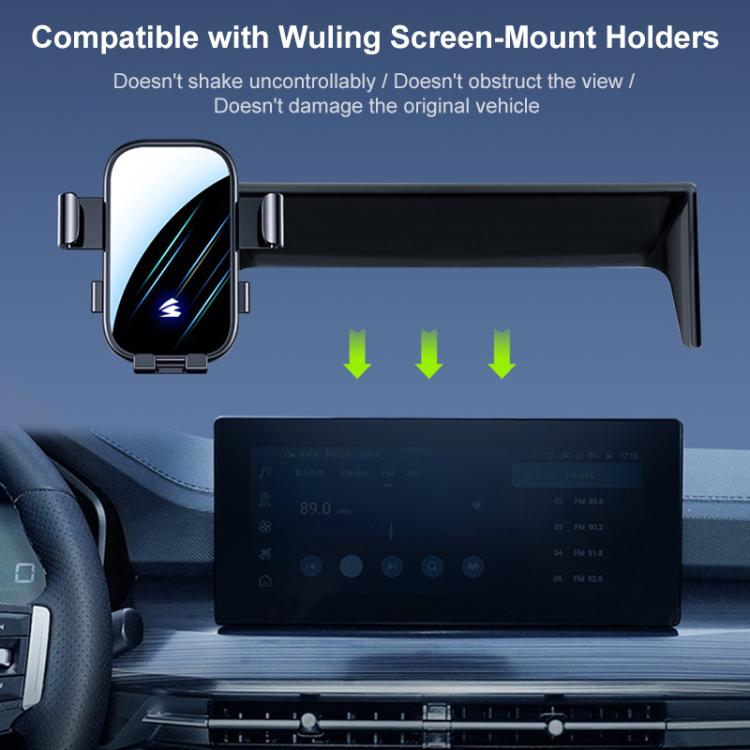 For SGMW Victory 20-23 10.25 inch Car Screen Phone Holder Mount with Extension Arm - Black