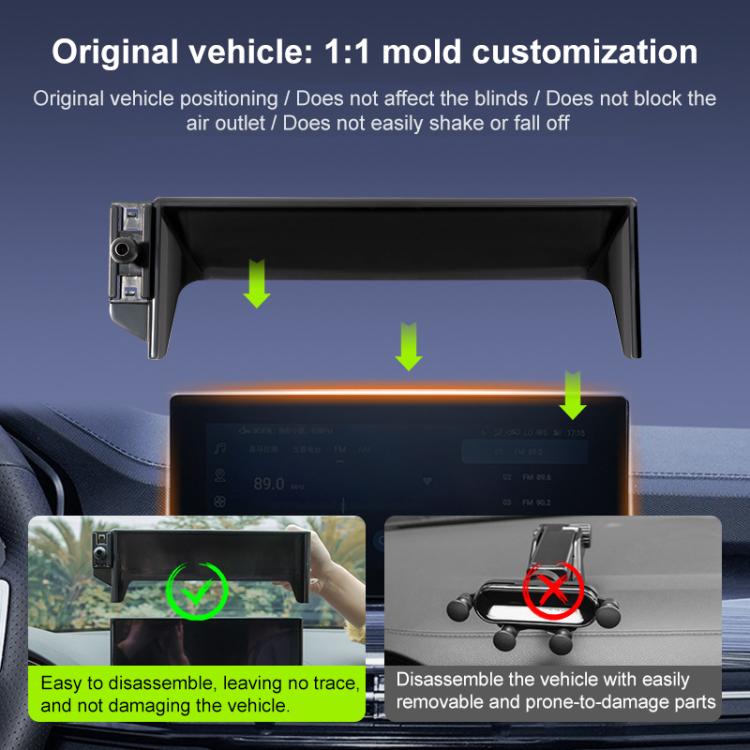 For SGMW Xingchen 20-22 8 inch Car Screen Phone Holder Mount with Extension Arm - Black