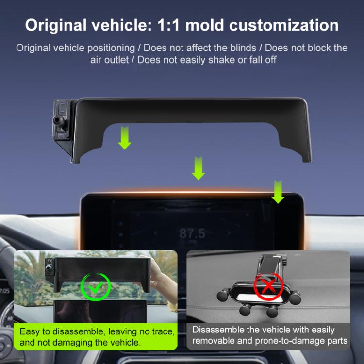 For Audi A5L 2025 Car Screen Phone Holder Mount with Extension Arm - Black