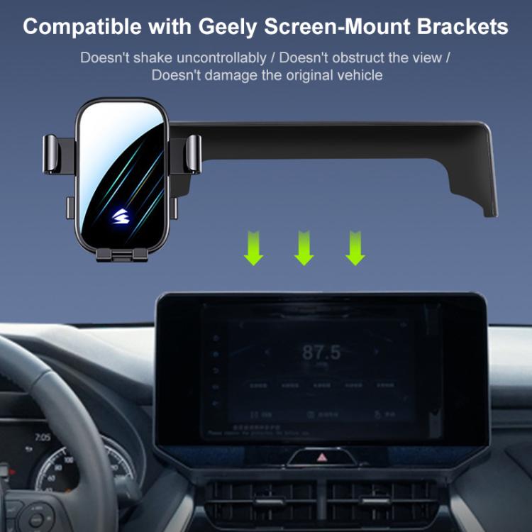 For Geely Panda 2025 8 inch Car Screen Phone Holder Mount with Extension Arm - Black