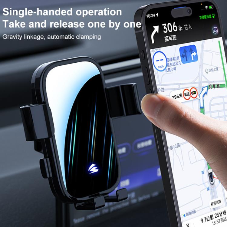 For Geely Boyue Cool 2023 13.2 inch Car Screen Phone Holder Mount with Extension Arm - Black