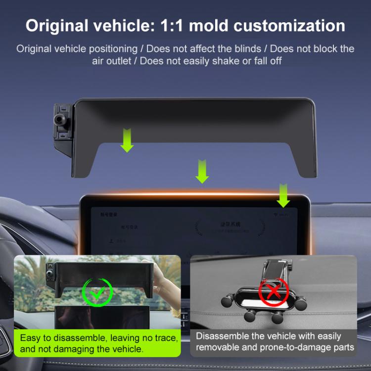 For Geely Vision X6 2020 8 inch Car Screen Phone Holder Mount with Extension Arm - Black