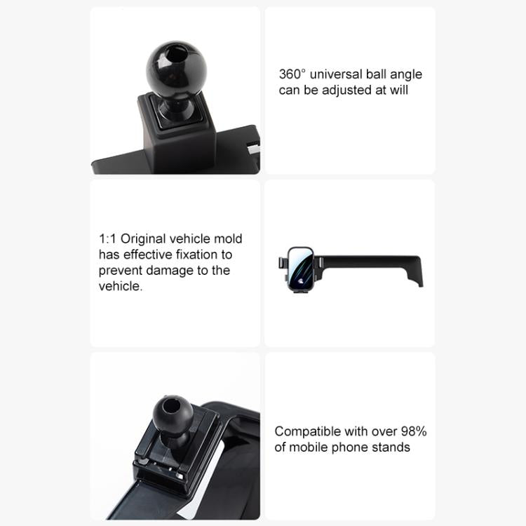 For Geely Jiaji 2019-2021 10.25 inch Car Screen Phone Holder Mount with Extension Arm - Black