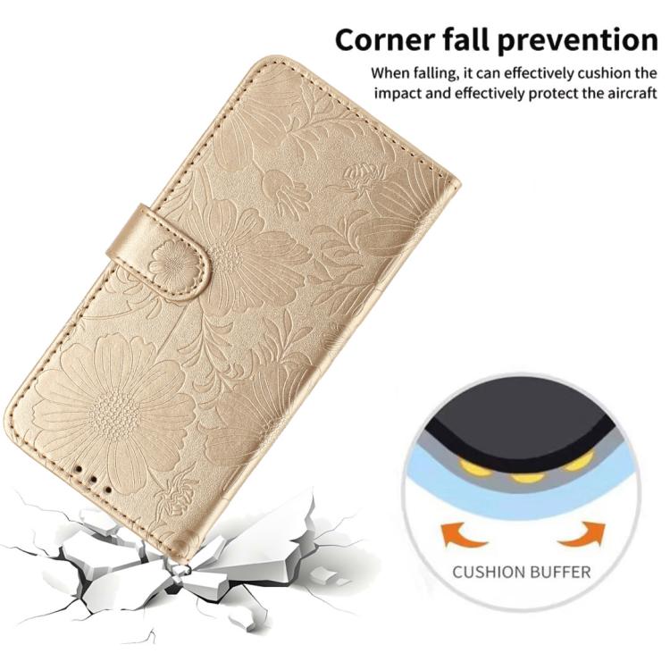 For Google Pixel 8 Pro Sunflower Embossed Vegan Leather Phone Case with Small Black Rope