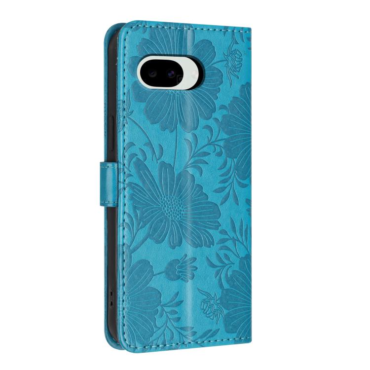For Google Pixel 10a Sunflower Embossed Vegan Leather Phone Case with Small Black Rope