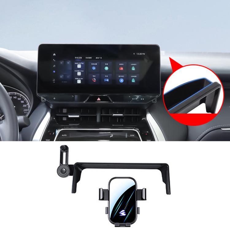For Toyota Harrier 2023-2024 10.25 inch Car Screen Phone Holder Mount with Extension Arm - Black