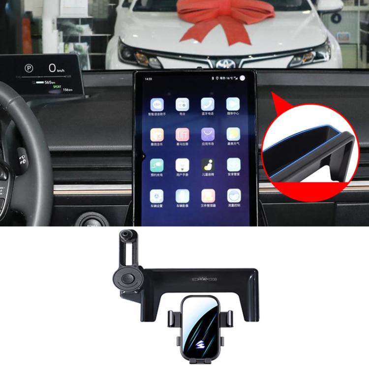 For Toyota BZ3 2023-2024 12.8 inch Car Screen Phone Holder Mount with Extension Arm - Black