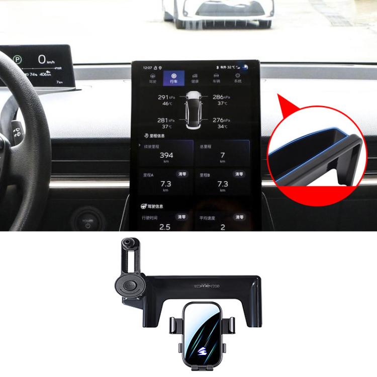 For Toyota BZ3 2023-2024 Ride-Hailing Car Screen Phone Holder Mount with Extension Arm - Black