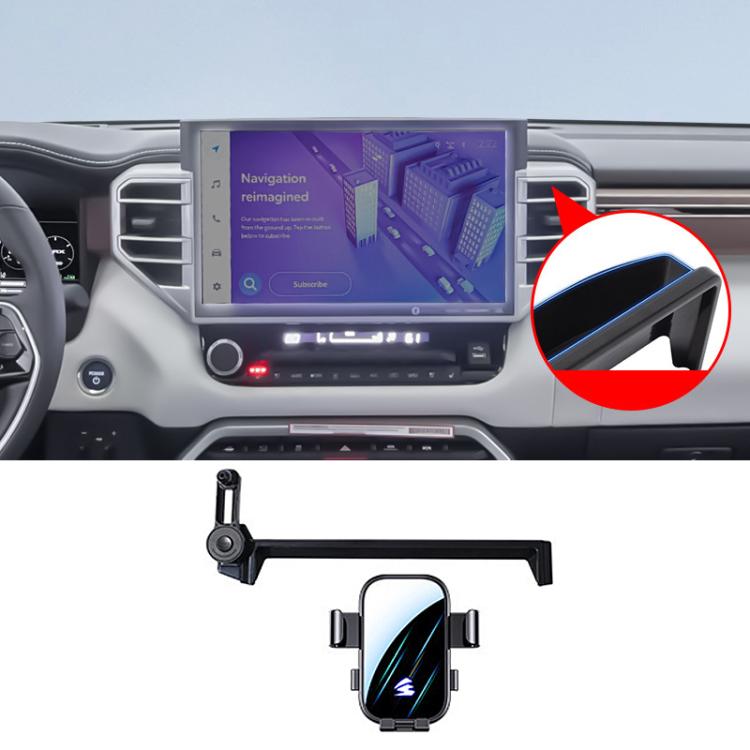 For Toyota Sequoia 2022-2023 Car Screen Phone Holder Mount with Extension Arm - Black