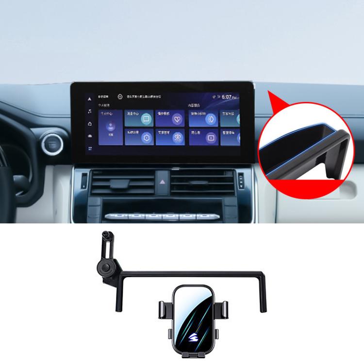 For Toyota Land Cruiser 300 22-24 High-Spec Car Screen Phone Holder Mount with Extension Arm - Black