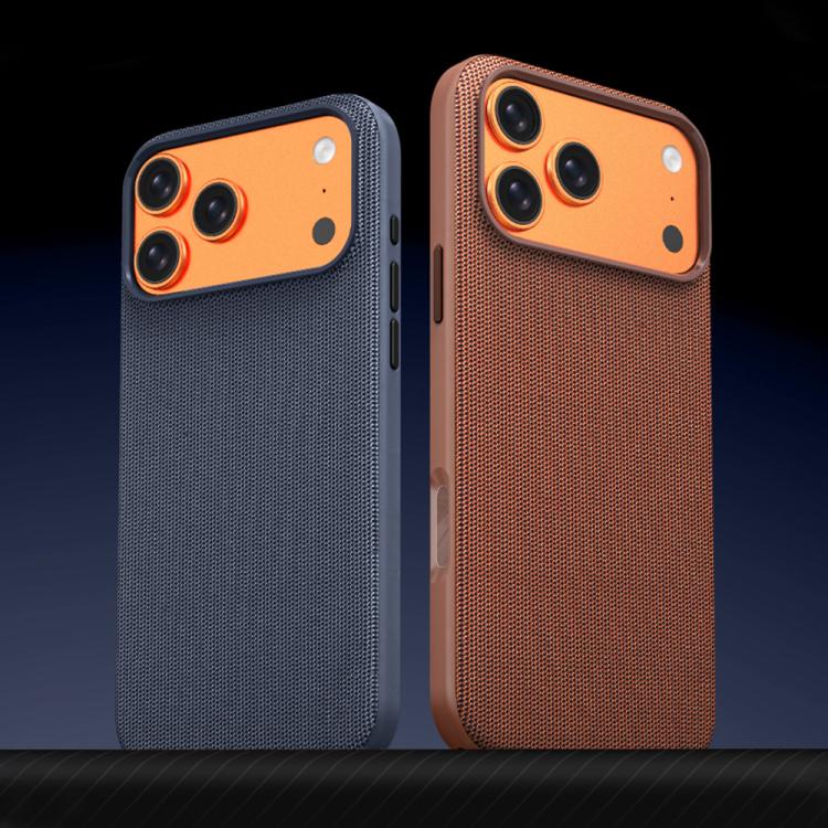 For iPhone 14 Pro Max Tech Fabric Texture PC Magnetic Phone Case with AI Camera Button