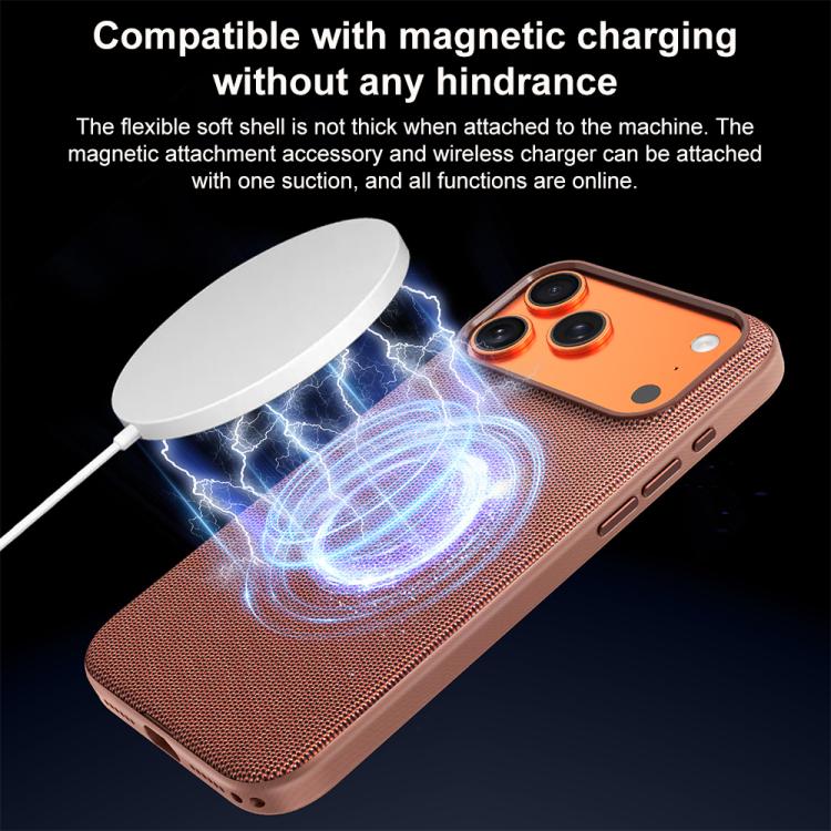 For iPhone 15 Pro Tech Fabric Texture PC Magnetic Phone Case with AI Camera Button