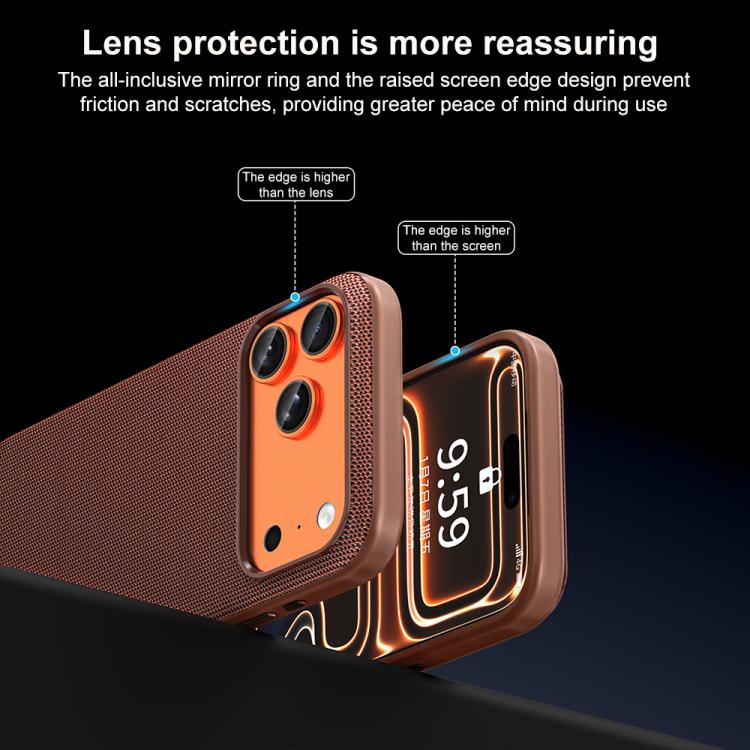 For iPhone 15 Pro Max Tech Fabric Texture PC Magnetic Phone Case with AI Camera Button