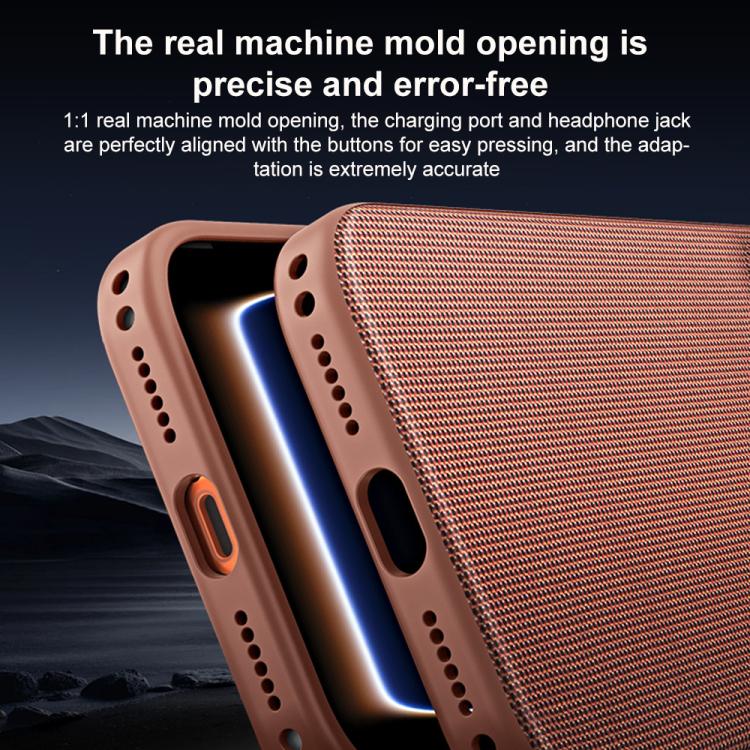 For iPhone 15 Pro Max Tech Fabric Texture PC Magnetic Phone Case with AI Camera Button