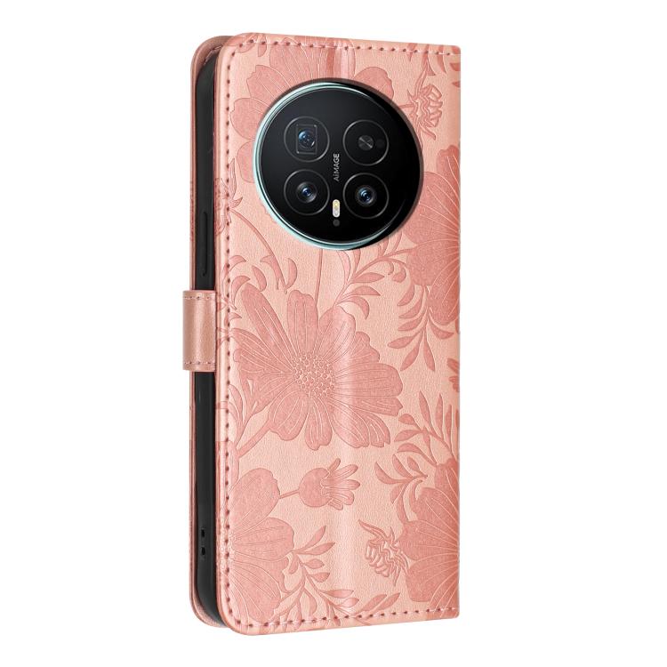 For Honor Magic8 Sunflower Embossed Leather Phone Case with Small Black Rope