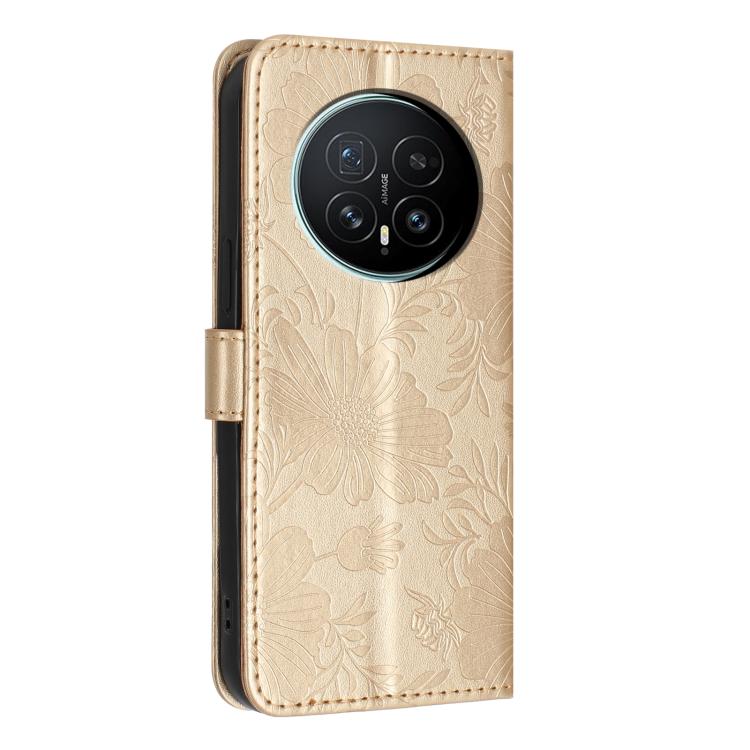 For Honor Magic8 Sunflower Embossed Leather Phone Case with Small Black Rope