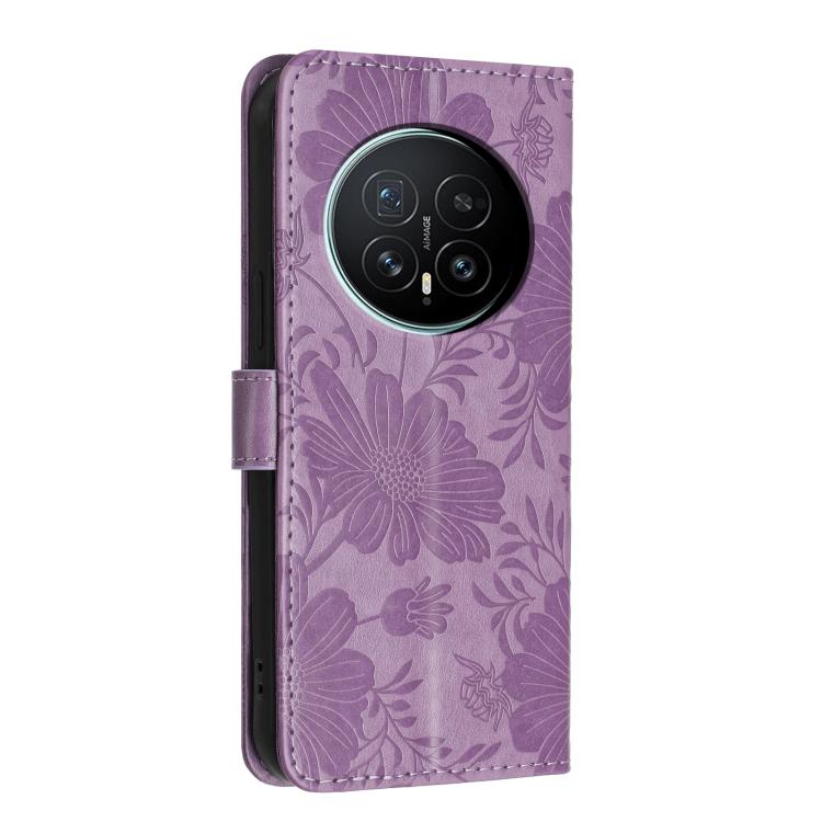 For Honor Magic8 Sunflower Embossed Leather Phone Case with Small Black Rope