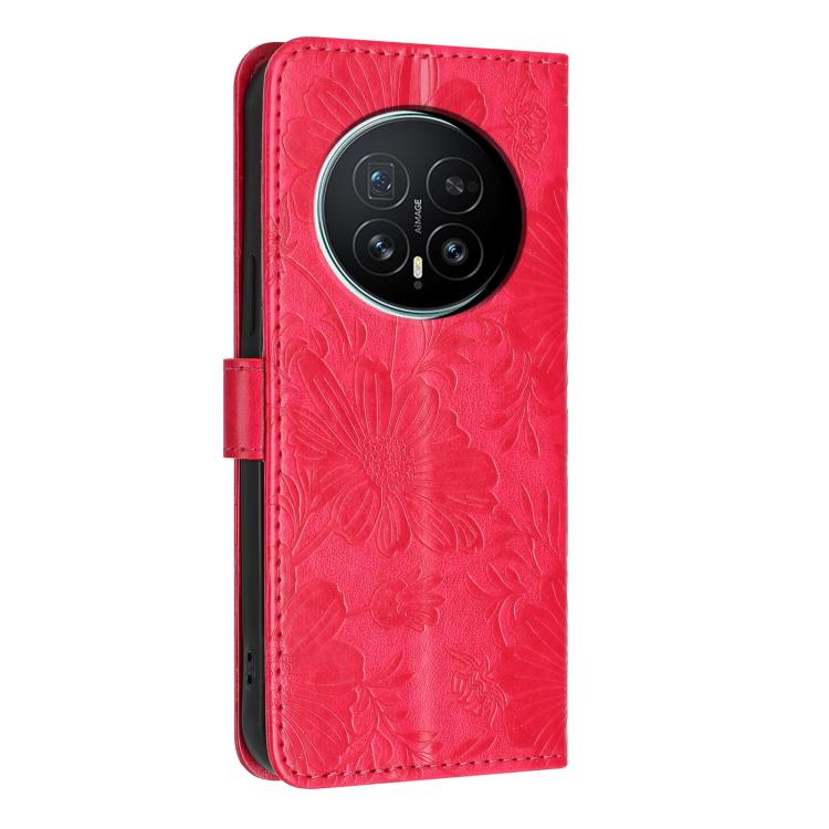 For Honor Magic8 Sunflower Embossed Leather Phone Case with Small Black Rope